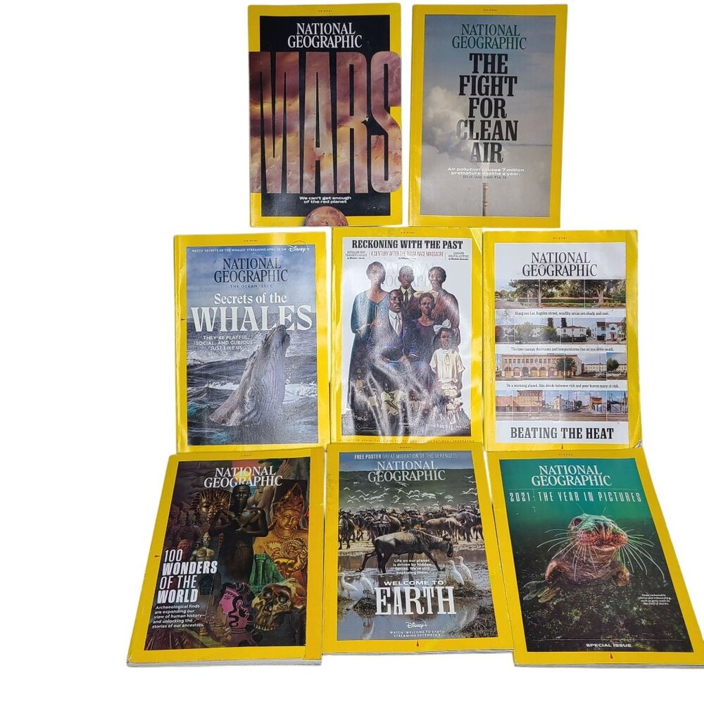 National Geographic Magazine Lot of 8 Mar-Jul Nov-Dec 2021 Jan 2022 Issues